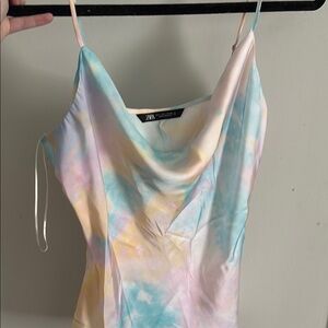 Zara Pastel Tie-Dye Cowl Neck Camisole
